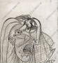 畢加索 名畫《哭泣的女人 素描稿》高清大圖93下載